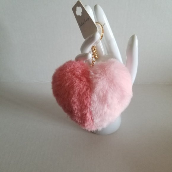 Heart Pom Pom Keychain with Charms - Picture 3 of 5